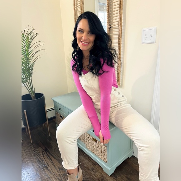 Amazon Pants - Women’s Cream Overalls Size M